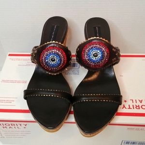 Cork Wedge Leather Sandals STEVEN by Steve Madden Size 10